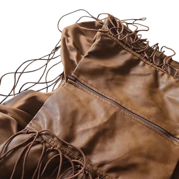 Fashion Nova Never Complicated Faux Leather Corset Plus Top Brown ~ Size 2X - Picture 8 of 10